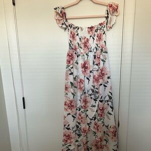 Floral high low midi dress